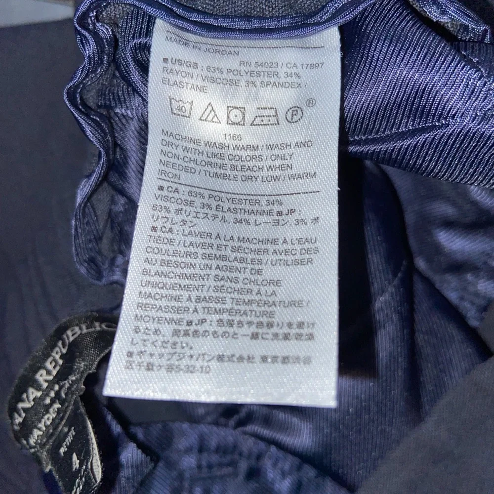 Banana Republic Wide Leg Hayden Pant, Navy, Size 4 Petite - Picture 6 of 6